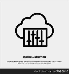 Cloud, Connection, Music, Audio Vector Line Icon