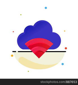 Cloud, Connection, Wifi, Signal Abstract Flat Color Icon Template