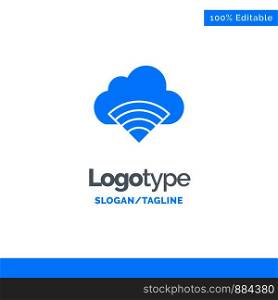 Cloud, Connection, Wifi, Signal Blue Business Logo Template