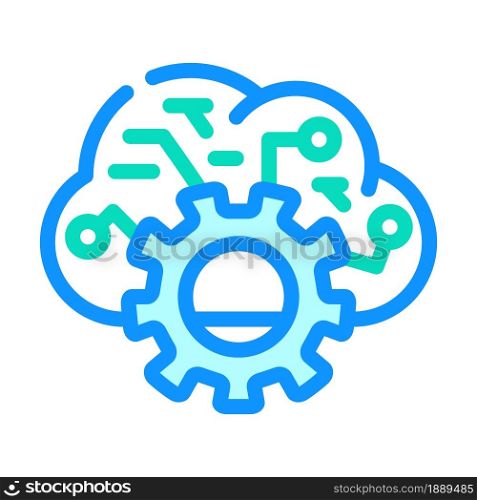 cloud data erp color icon vector. cloud data erp sign. isolated symbol illustration. cloud data erp color icon vector illustration