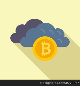 Cloud data money icon flat vector. Finance payment. Digital crypto. Cloud data money icon flat vector. Finance payment