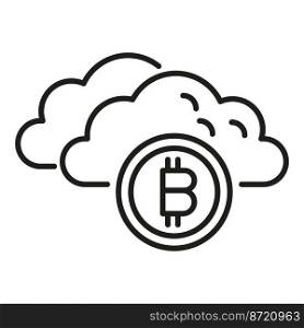 Cloud data money icon outline vector. Finance payment. Digital crypto. Cloud data money icon outline vector. Finance payment