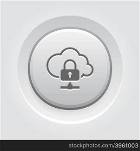 Cloud Data Protection Icon. Cloud Data Protection Icon. Business Concept Grey Button Design