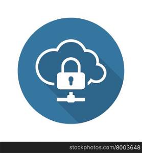 Cloud Data Protection Icon. Flat Design.. Cloud Data Protection Icon. Flat Design. Business Concept Isolated Illustration.