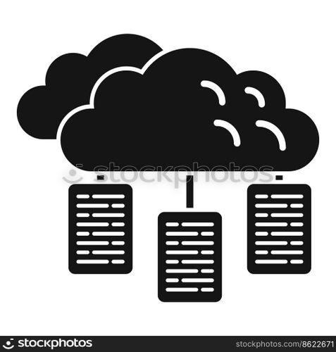 Cloud data server icon simple vector. Software system. Laptop support. Cloud data server icon simple vector. Software system