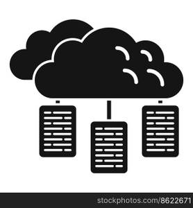 Cloud data server icon simple vector. Software system. Laptop support. Cloud data server icon simple vector. Software system