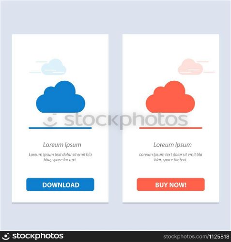 Cloud, Data, Storage, Cloudy Blue and Red Download and Buy Now web Widget Card Template