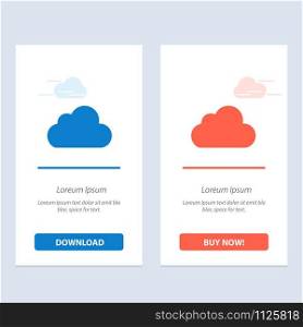 Cloud, Data, Storage, Cloudy Blue and Red Download and Buy Now web Widget Card Template