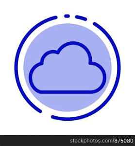 Cloud, Data, Storage, Cloudy Blue Dotted Line Line Icon