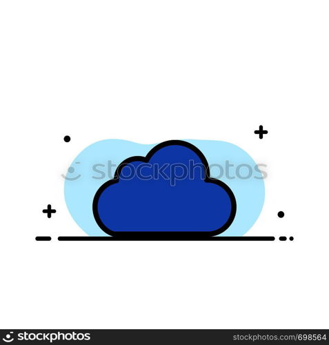 Cloud, Data, Storage, Cloudy Business Flat Line Filled Icon Vector Banner Template
