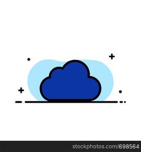 Cloud, Data, Storage, Cloudy Business Flat Line Filled Icon Vector Banner Template