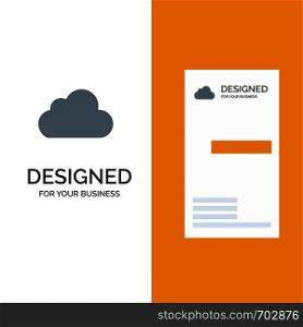 Cloud, Data, Storage, Cloudy Grey Logo Design and Business Card Template