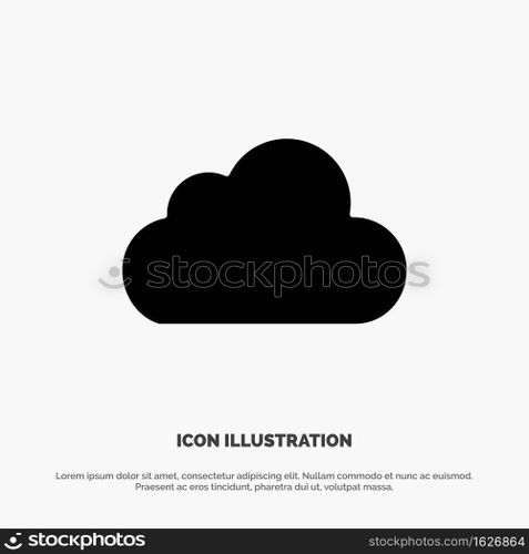 Cloud, Data, Storage, Cloudy solid Glyph Icon vector