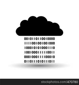 Cloud Data Stream Icon. Black on White Background With Shadow. Vector Illustration.