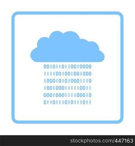 Cloud Data Stream Icon. Blue Frame Design. Vector Illustration.