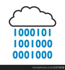 Cloud Data Stream Icon. Editable Bold Outline With Color Fill Design. Vector Illustration.