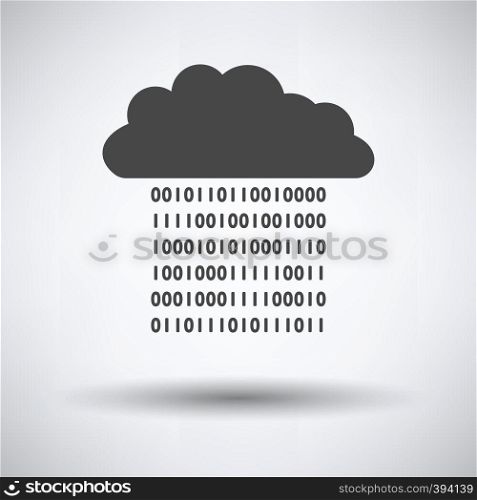 Cloud Data Stream Icon on gray background, round shadow. Vector illustration.
