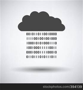 Cloud Data Stream Icon on gray background, round shadow. Vector illustration.