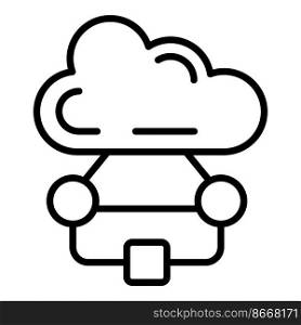 Cloud data workflow icon outline vector. Work process. Business project. Cloud data workflow icon outline vector. Work process