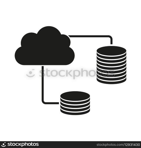 Cloud Database Icon. Data storage connection. Cloud computing network. Vector technology. EPS 10.. Cloud Database Icon. Data storage connection. Cloud computing network. Vector technology.