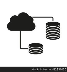 Cloud Database Icon. Data storage connection. Cloud computing network. Vector technology. EPS 10.. Cloud Database Icon. Data storage connection. Cloud computing network. Vector technology.