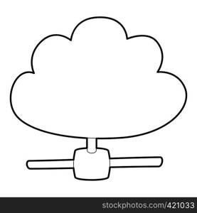 Cloud database icon. Outline illustration of cloud database vector icon for web. Cloud database icon, outline style