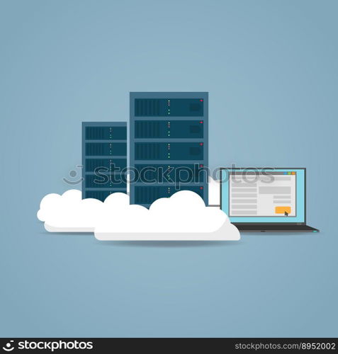 Cloud datacenter setting vector image