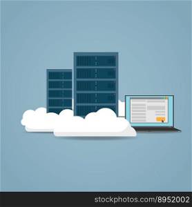 Cloud datacenter setting vector image