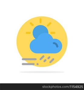 Cloud, Day, Rainy, Season, Weather Abstract Circle Background Flat color Icon