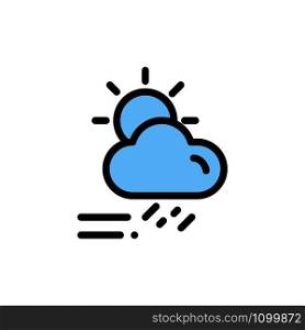 Cloud, Day, Rainy, Season, Weather Flat Color Icon. Vector icon banner Template