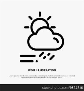 Cloud, Day, Rainy, Season, Weather Line Icon Vector
