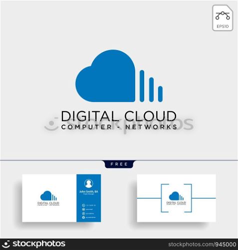 cloud digital technology line logo template vector illustration icon element isolated - vector. cloud digital technology line logo template vector illustration