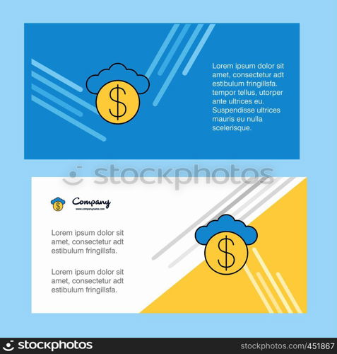 Cloud dollar abstract corporate business banner template, horizontal advertising business banner.