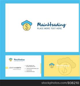 Cloud dollar Logo design with Tagline & Front and Back Busienss Card Template. Vector Creative Design