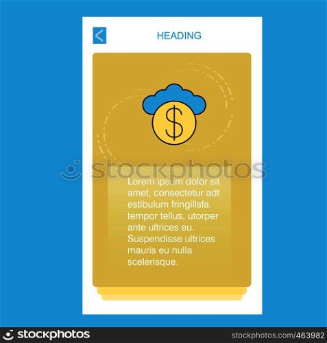 Cloud dollar mobile vertical banner design design. Vector