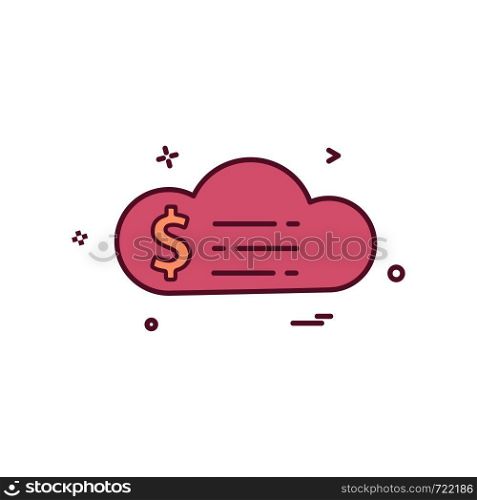 cloud dollar money icon vector design