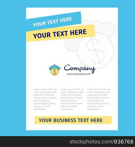 Cloud dollar Title Page Design for Company profile ,annual report, presentations, leaflet, Brochure Vector Background