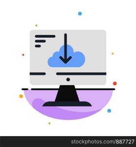 Cloud, Download, Driver, Install, Installation Abstract Flat Color Icon Template