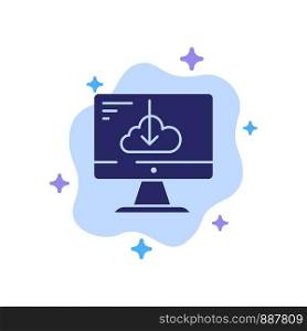 Cloud, Download, Driver, Install, Installation Blue Icon on Abstract Cloud Background