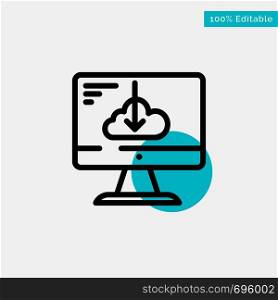 Cloud, Download, Driver, Install, Installation turquoise highlight circle point Vector icon