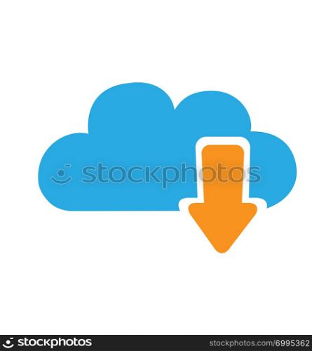 Cloud download icon vector isolated on white background