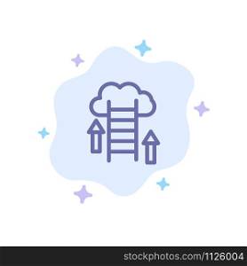 Cloud, Download, Upload, Data, Server Blue Icon on Abstract Cloud Background
