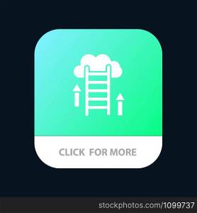 Cloud, Download, Upload, Data, Server Mobile App Button. Android and IOS Glyph Version