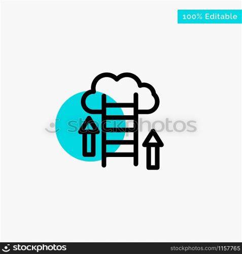 Cloud, Download, Upload, Data, Server turquoise highlight circle point Vector icon