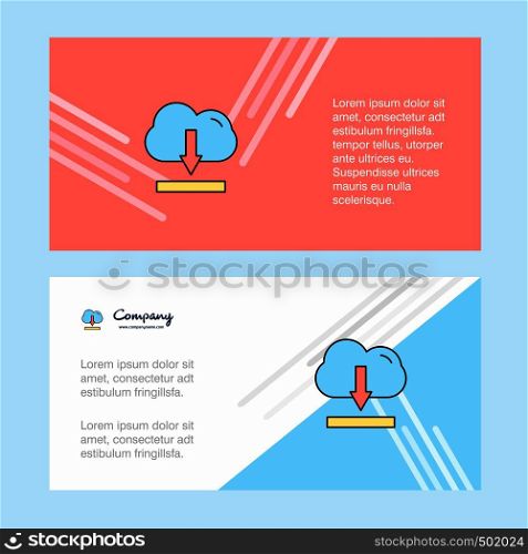 Cloud downloading abstract corporate business banner template, horizontal advertising business banner.