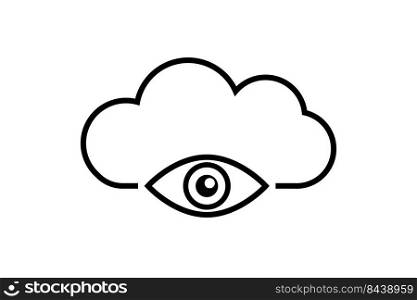 Cloud eye icon simple design