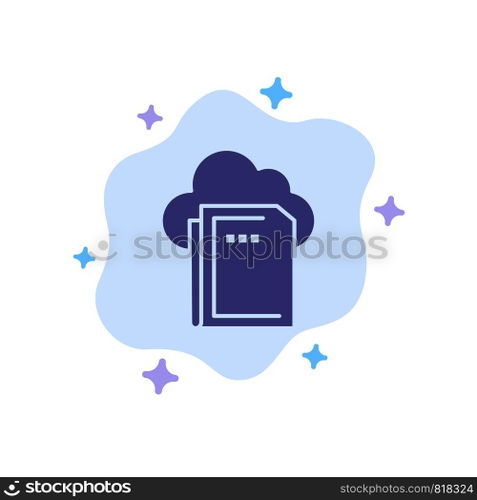 Cloud, File, Data, Computing Blue Icon on Abstract Cloud Background