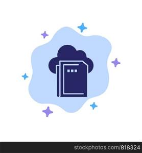 Cloud, File, Data, Computing Blue Icon on Abstract Cloud Background