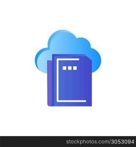 Cloud, File, Data, Computing Flat Color Icon. Vector icon banner Template
