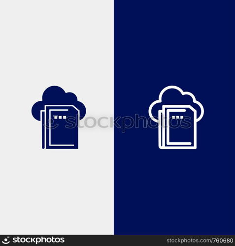 Cloud, File, Data, Computing Line and Glyph Solid icon Blue banner